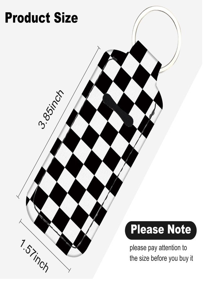 WXCYDG Checkered Chapstick Holder Keychain,Chapsticks Lip Balm Holder Key Chain,Lip Balm Keychain Holder with Clip - Image 2